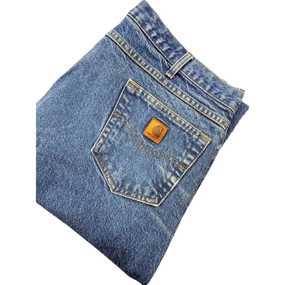 Carhartt Relaxed Fit B17 DST Jeans Men's 42x30 Blue Denim 100% Cotton Workwear